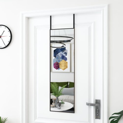  Ogledalo za vrata crno 30 x 100 cm od stakla i aluminija Cijene