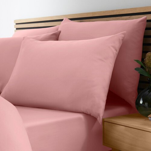 Catherine Lansfield Ružičasta plahta s gumom 90x190 cm So Soft Non-Iron &amp;ndash; Slike