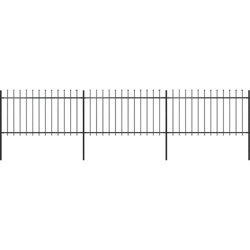  Vrtna ograda s vrhom koplja Čelik 537x100 cm Crna Slike