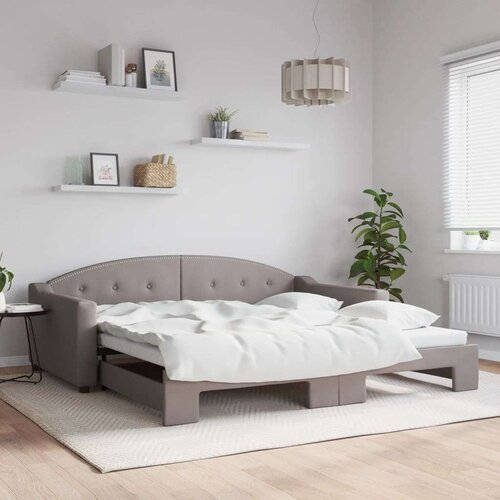  Izvlečna dnevna postelja taupe 100x200 cm blago, (20929849) Slike