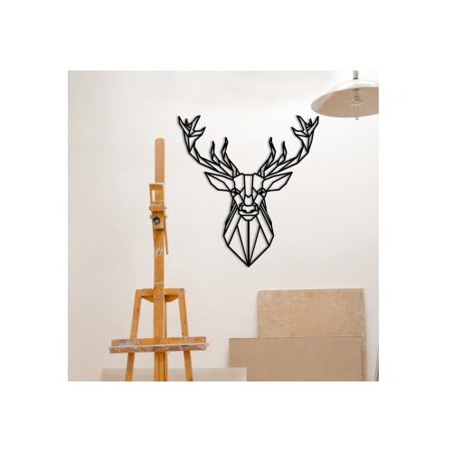 Wallxpert Zidna dekoracija Jelen 2, 60x65 cm, 1,2 mm, Crna Slike