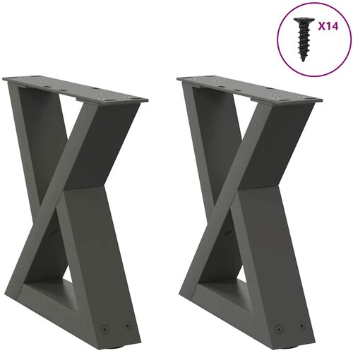  Noge za klub stolić 2 kom. antracit 40 x (30-31,3) cm čelik Cene