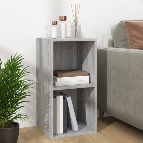  Kutija za pohranu vinilnih ploča siva 71 x 34 x 36 cm drvena Slike