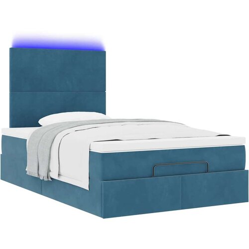 VidaXL okvir za krevet s madracima tamnoplavi 120x190 cm bar&amp;scaron;unasti Slike