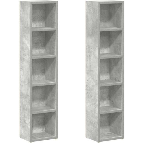 Ormarići za CD-ove 2 kom siva boja betona 21x16x93,5 cm iverica Slike