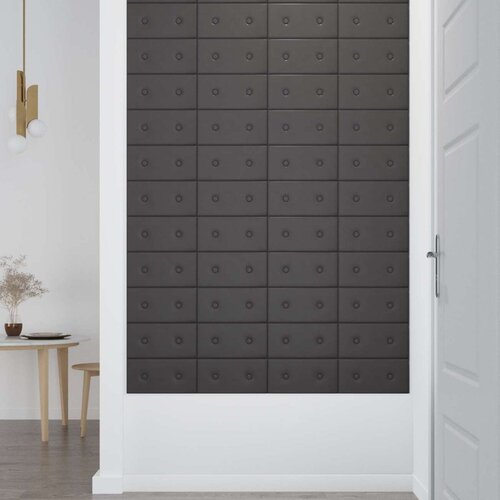  Zidna uzglavlja 12 pcs Sivi 30 x 15 cm Lažna koža Slike