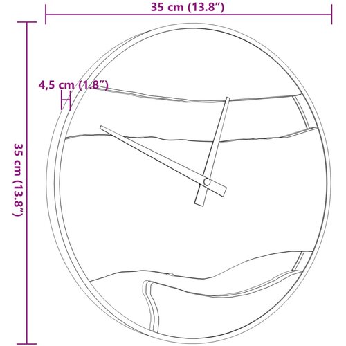 VidaXL Zidni sat smeđi &amp;Oslash; 35 cm od željeza i drva masline Slike