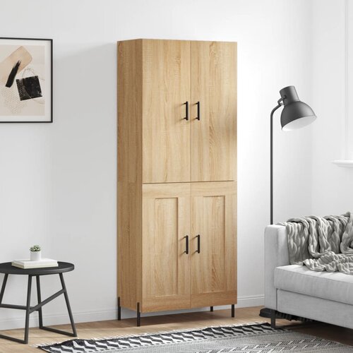 vidaXL Visoka komoda sonoma hrast 69,5x34x180 cm inženirski les Cene