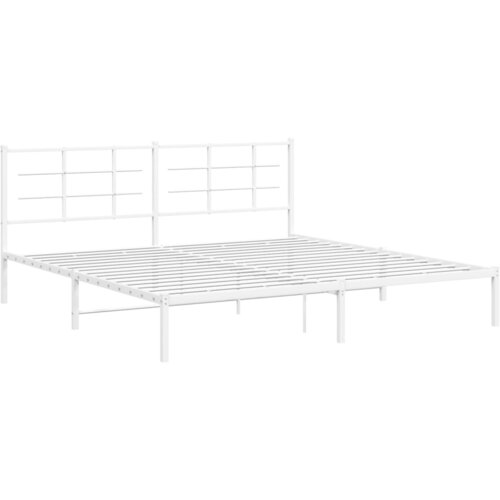 vidaXL Kovinski posteljni okvir z vzglavjem bel 193x203 cm, (21007286) Cene