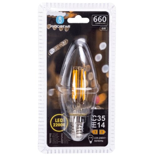  LED sijalica FILAMENT C35 E14/6W/230V 2200K - Aigostar Slike