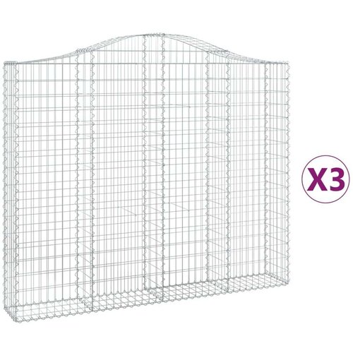  Lučne gabionske košare 3 kom 200x30x160/180cm pocinčano željezo Cijene