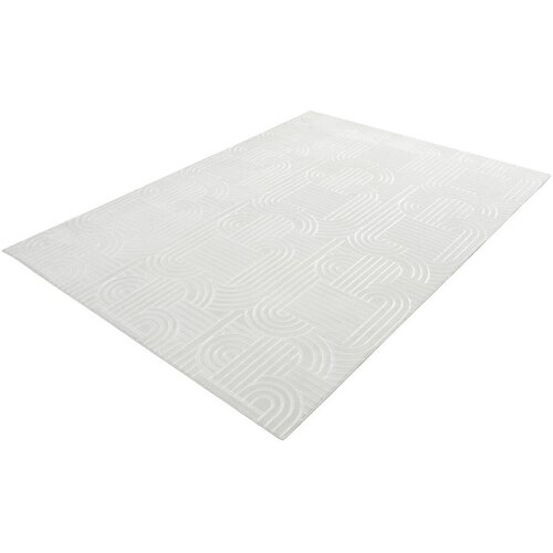 Kayoom RAVNO TKANA PREPROGA Calma 160/220 cm tkano bela Slike