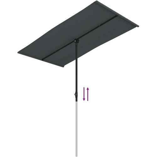  Vrtni suncobran s aluminijskim stupom 180 x 110 cm antracit Slike