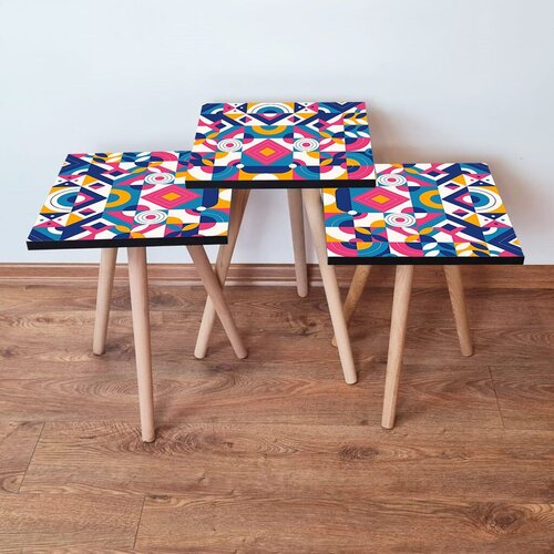 Hanah home set klub stočića 3Shp34, 3 komada, Šarena Cene