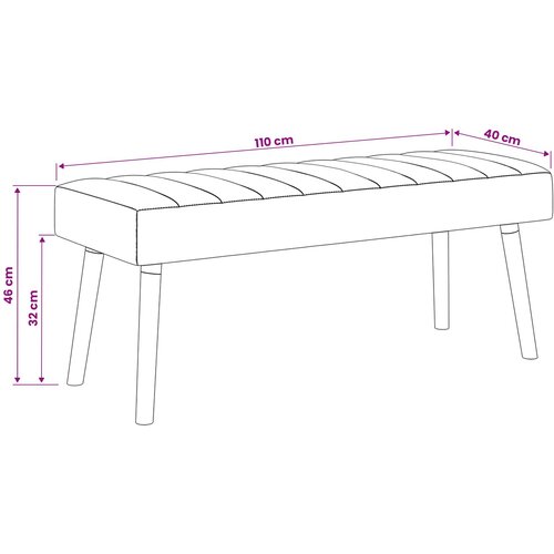  Klupa s utorima Vinska crvena 110 x 40 x 46 cm Tkanina Slike