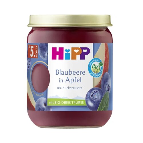 Hipp Bio otro&amp;scaron;ka hrana - borovnice in jabolka Slike