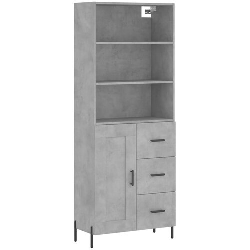 Maison Chic Visoka Komoda - Predalnik betonsko siva 69,5x34x180 cm inženirski les, (21718874) Slike