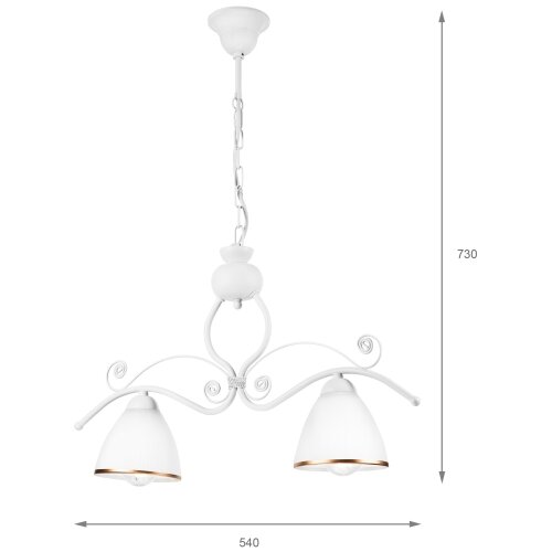  Luster na lancu RETRO 2xE27/60W/230V u mat beloj boji Slike