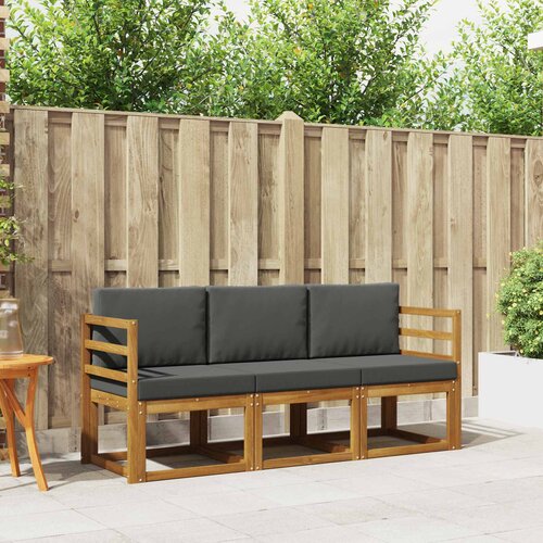  Set vanjskih sofa s jastukom 3 pcs Prirodna i antracit Cene