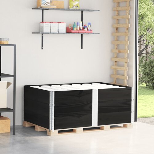 vidaXL Paletni okvirji 3 kosi črni 150x100 cm trdna borovina Cene