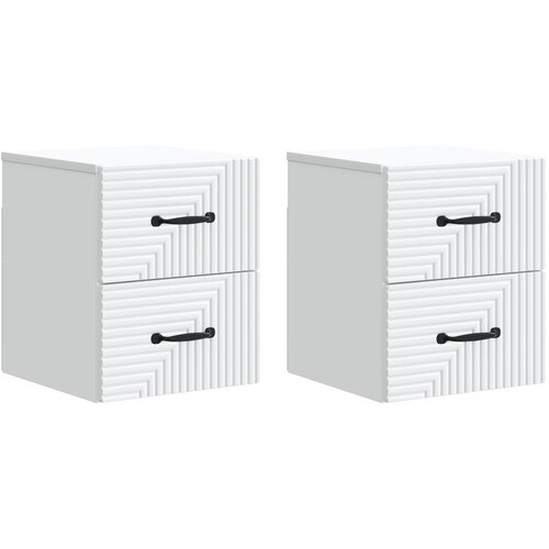  Noćni ormarić za montažu na zid 2 pcs Bijela 34,5 x 33 x 40 cm Cene