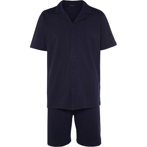Trendyol Pajama Set - Navy blue - Plain Slike