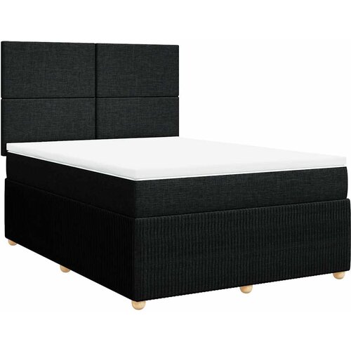  Krevet s oprugama i madracem crni 140 x 190 cm od tkanine Slike