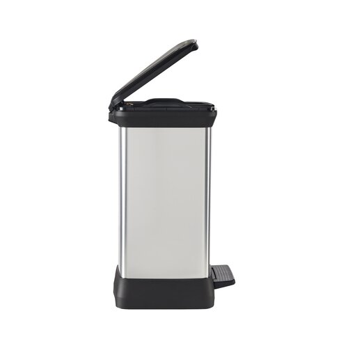 Curver Duo Deco koš za smeti s pedalom, črn/srebrn, 10l + 18l Cene