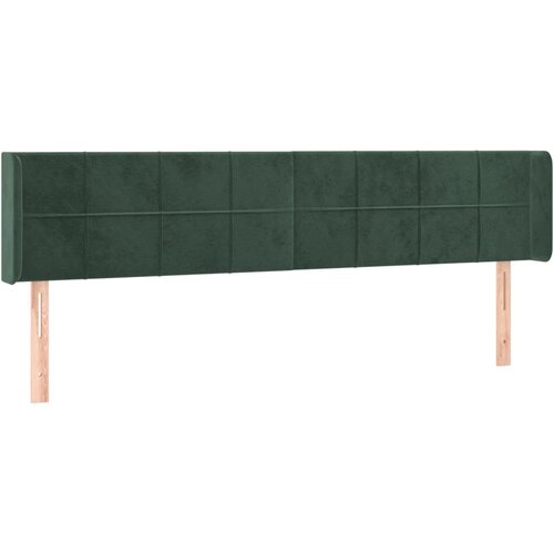 Maison Chic posteljno vzglavje - vzglavna omarica - nočna omarica z ušesi temno zeleno 203x16x78/88 cm žamet, (21708686) Cene