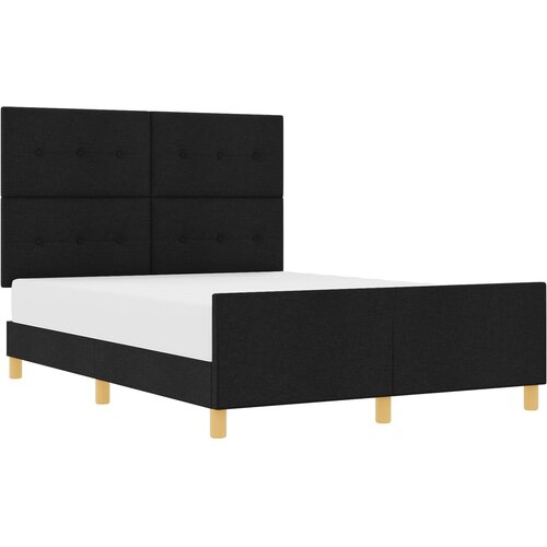VidaXL Postelja Črna 140x190 cm Tkanina, (22049645) Slike