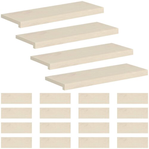  Stepenica 20 kom. 70 x 25 x 2 cm Bijela Čvrsto Hrastovo Drvo Slike