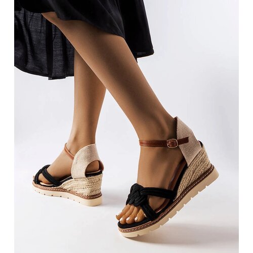 Gemre Black wedge sandals Arabela Cene