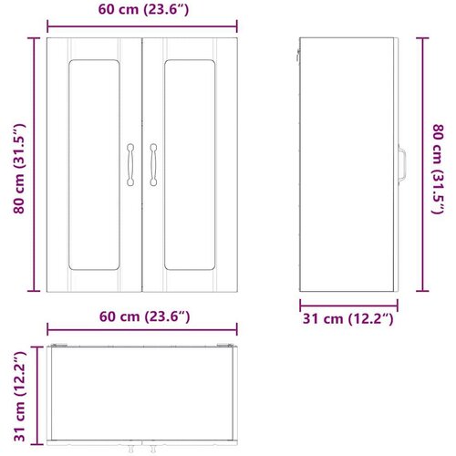 VidaXL zidni kuhinjski ormarić s policom zidne bijelo 60 x 31 x 80 cm Slike