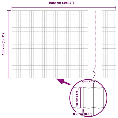 Euro ograda 1,5 x 10 m Željezo prekriveno PVC-om Siva Slike
