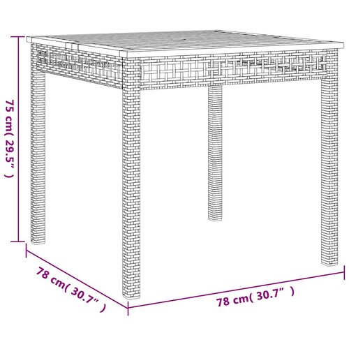  5-dijelni vrtni blagovaonski set sivi od poliratana Siva 80 cm table length Slike