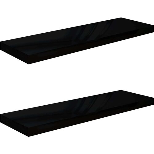VidaXL plutajuće zidne police 2 kom sjajne crne 80 x 23,5 x 3,8 cm MDF Slike