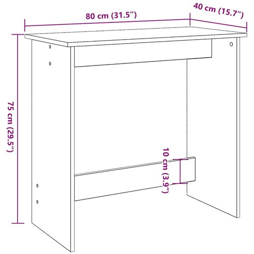  Radni stol boja hrasta sonome 80 x 40 x 75 cm od iverice Slike