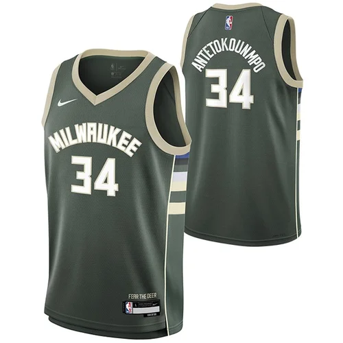 Nike Giannis Antetokounmpo 34 Milwaukee Bucks Icon Edition Swingman dječji dres