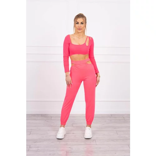 Kesi Set with a top blouse pink neon