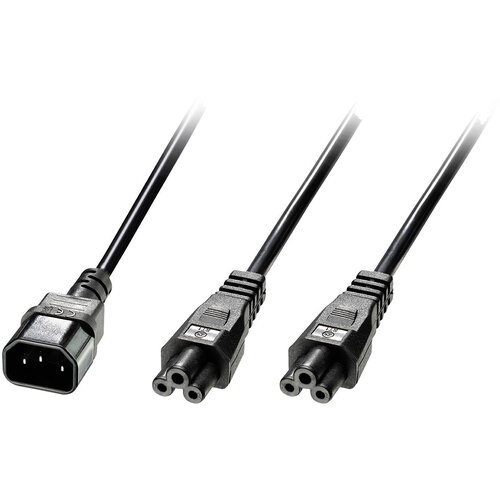 Lindy tok Y-kabel [1x mo&scaron;ki konektor IEC\, C14 - 2x deteljičast ženski konektor C5] 2.50 m črna, (20414630) Cene