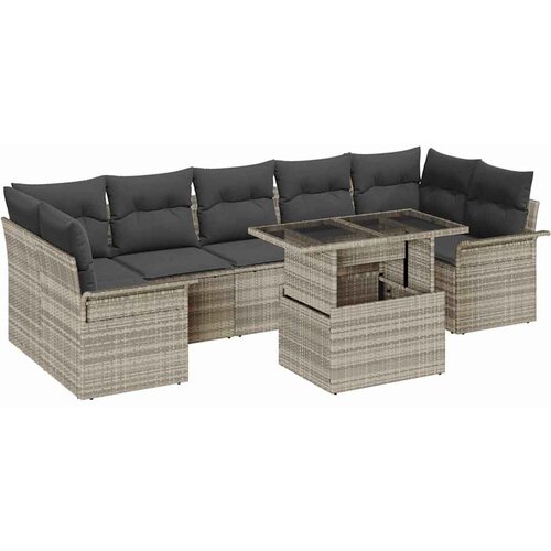  Sjedeća garnitura za vrt 8 kom. Svijetlo 289 x 132,5 x 85 cm Slike
