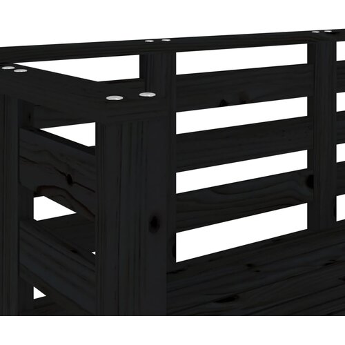 Vrtna klupa crna 111,5 x 53 x 71 cm od masivne borovine Slike