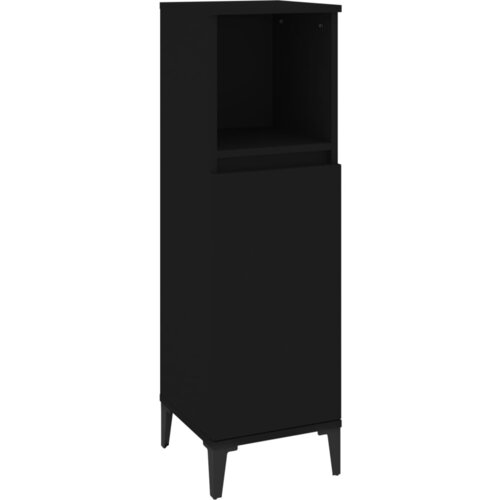 Maison Chic Kopalniška omarica - Kopalniški kabinet črna 30x30x100 cm inženirski les, (21795051) Cene