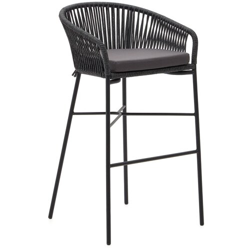 Kave Home Črni jekleni barski stoli v kompletu 4 ks (višina sedeža 80 cm) Yanet – Cene
