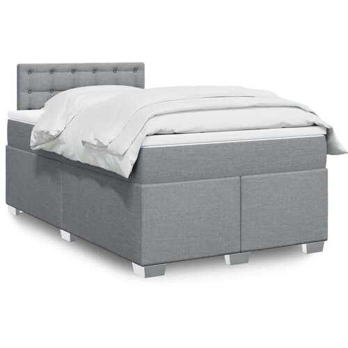vidaXL Box spring postelja z vzmetnico svetlo siva 120x200 cm blago Cene