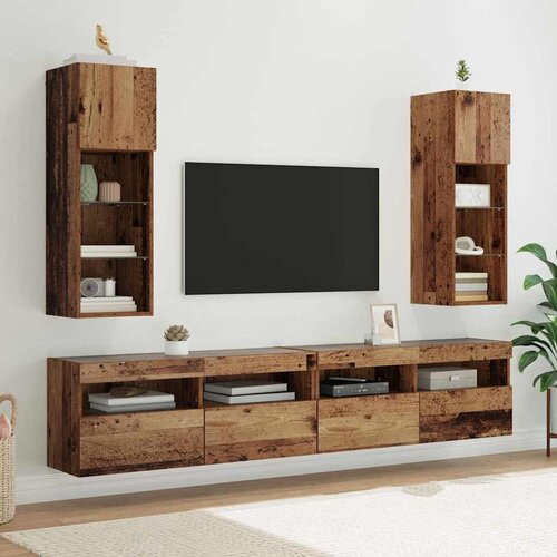  Zidni TV ormari Zidne 2 pcs Staro drvo 30,5 x 30 x 90 cm Cijene