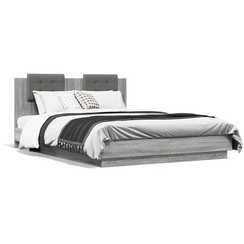vidaXL Okvir za krevet s uzglavljem boja hrasta 150x200 cm drveni