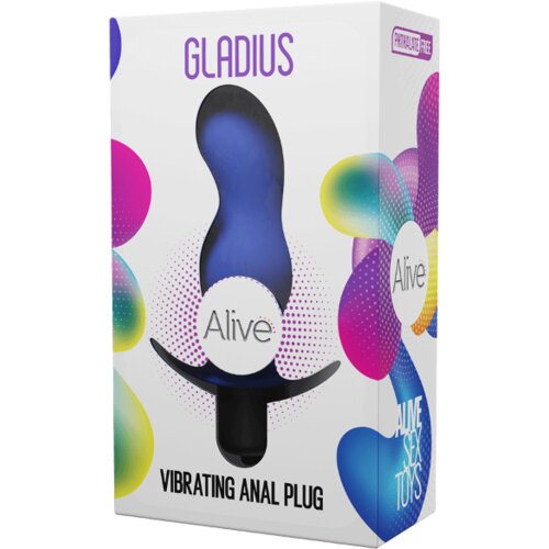 Alive Analni čep sa vibracijom Gladius, 11cm, Plavi Cene