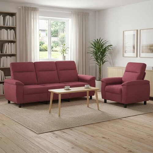  Set sofe 2 pcs Vinska crvena Tkanina - boja crnog vina 1 sjedalo + trosjed Cijene