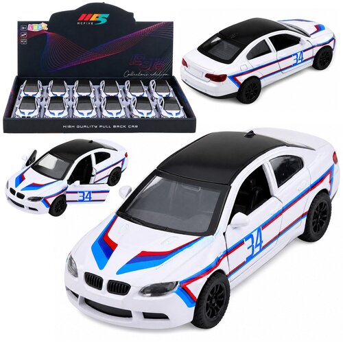 SPORTS Car Metal Car Pull-Back Drive Opening Doors White 1:32 Cene